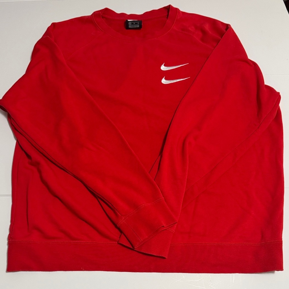 Nike Men's Red Crewneck Sweater